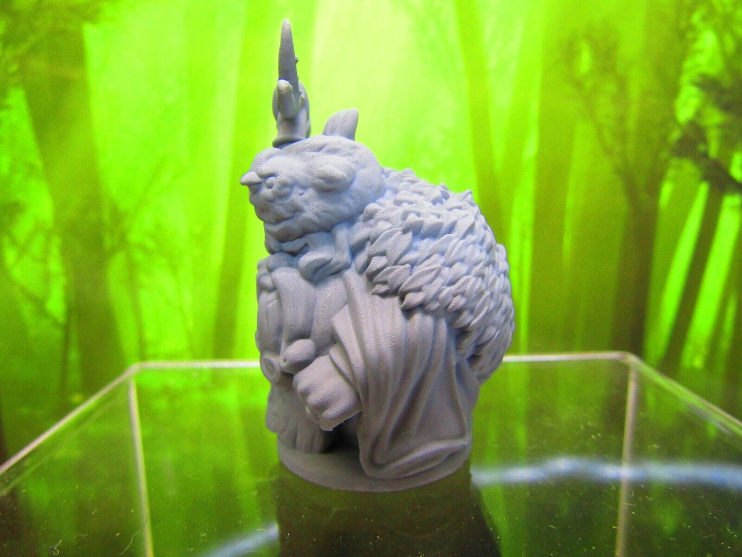 Druid Hermit Dwarf w/ Chicken for a Hat Mini Miniature 3D Printed Model 28/32mm