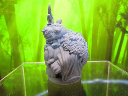 Druid Hermit Dwarf w/ Chicken for a Hat Mini Miniature 3D Printed Model 28/32mm