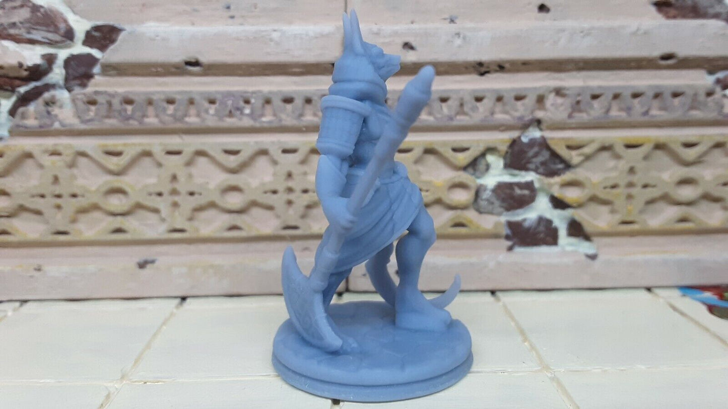 Egyptian Anubis Warrior W/ Poleaxe Mini Miniature Figure D&D 3D Printed Resin