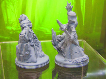Pair of Witches Good Witch and Bad Witch Set Mini Miniature 3D Printed Model