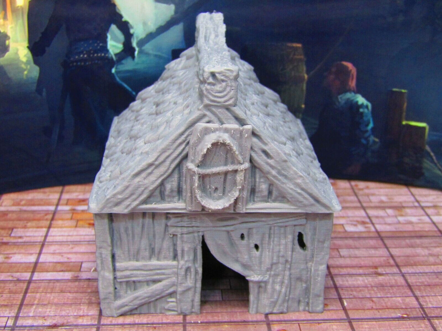 Fisherman's Shack with Shark Jaw & Removeable Roof Scenery Scatter Terrain Props
