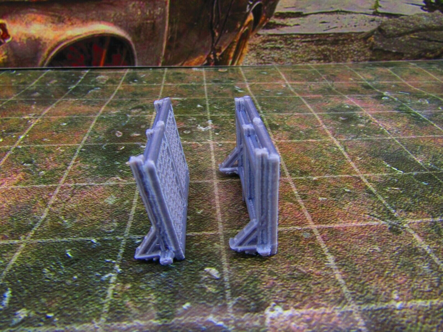 2pc Chainlink Fence Wall Barricade Sections Scatter Terrain Scenery Wasteland