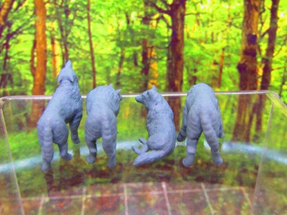 4pc Wolfpack / Wild Dogs Mongrels Set Mini Miniature 3D Printed Figure Model