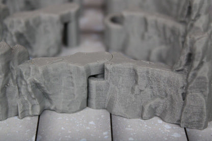 8pc Dry Cavern Dungeonsticks Stone Wall Ends Walls Map Tile Set Scenery D&D
