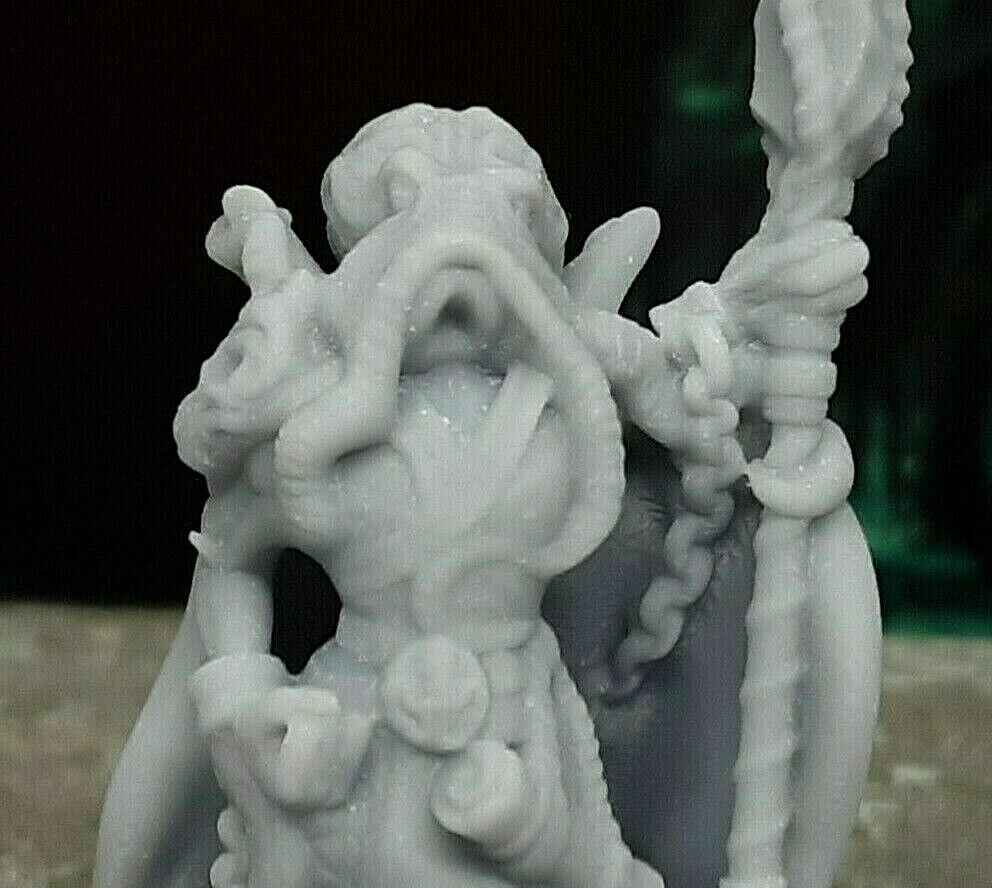 Mind Flayer Illithid W/ Scepter Mini Miniature 28mm Figure D&D 3D Printed Resin