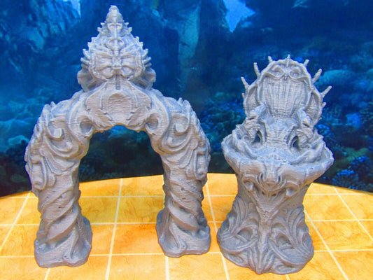 Merfolk Underwater City Entryway and Throne Scenery Scatter Terrain Props