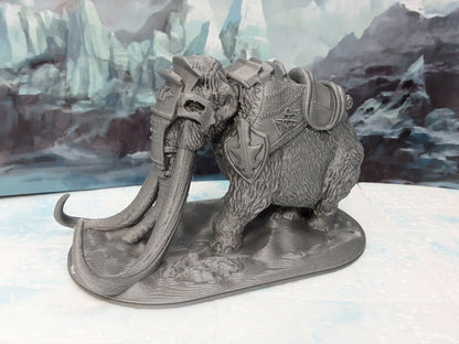 Armored Woolly Mammoth Miniature Mini Figure Tabletop Game Dungeons & Dragons