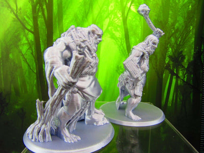 Female / Male Hill Giant Pair Mini Miniatures 3D Printed Resin Model Figure