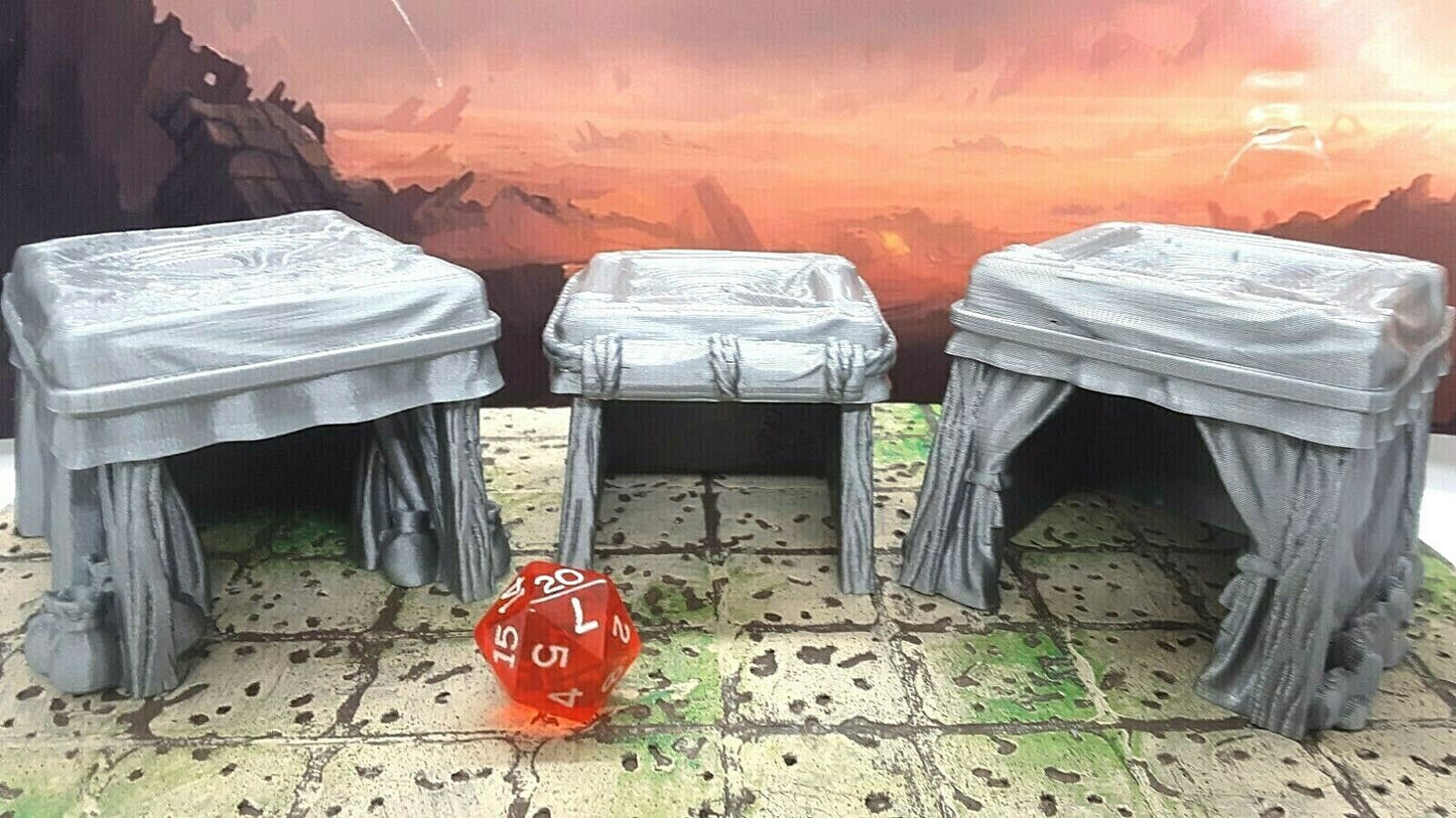 6 Piece Market Tent Set Scatter Terrain Tabletop Scenery Dungeons & Dragons