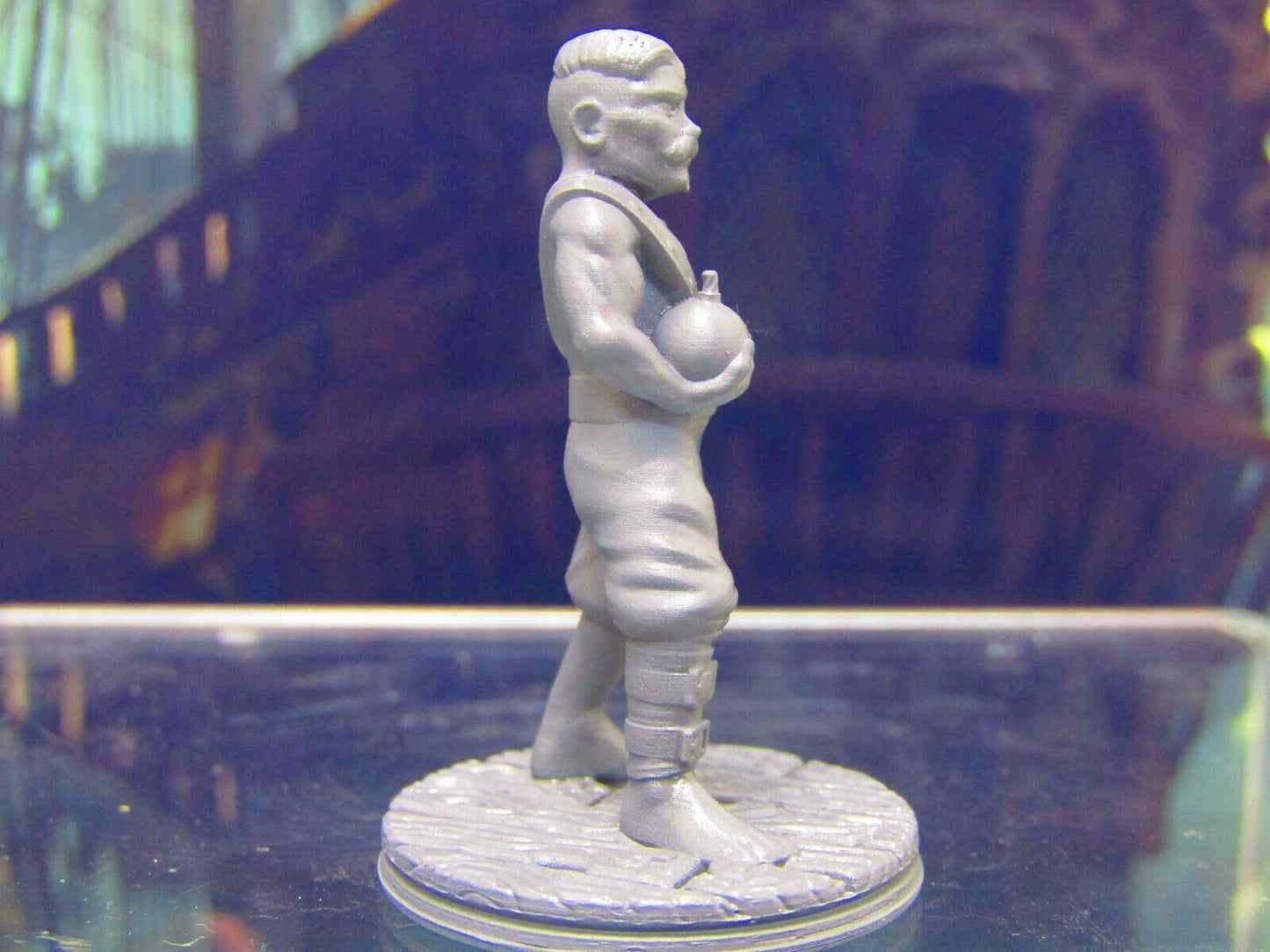 Human Pirate Crewman Bomber Mini Miniature Figure 3D Printed Model 28/32mm Scale