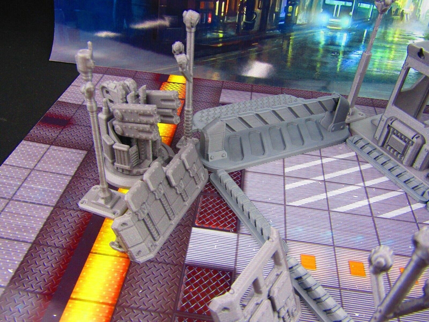 31pc Security Military Checkpoint Gate Scenery Scatter Terrain 3D Printed Model