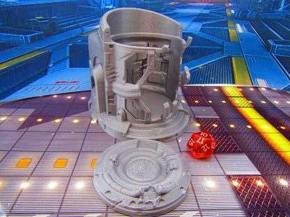 Containment Holding Chamber Cage Cell Damaged Scenery Terrain 3D Printed Model