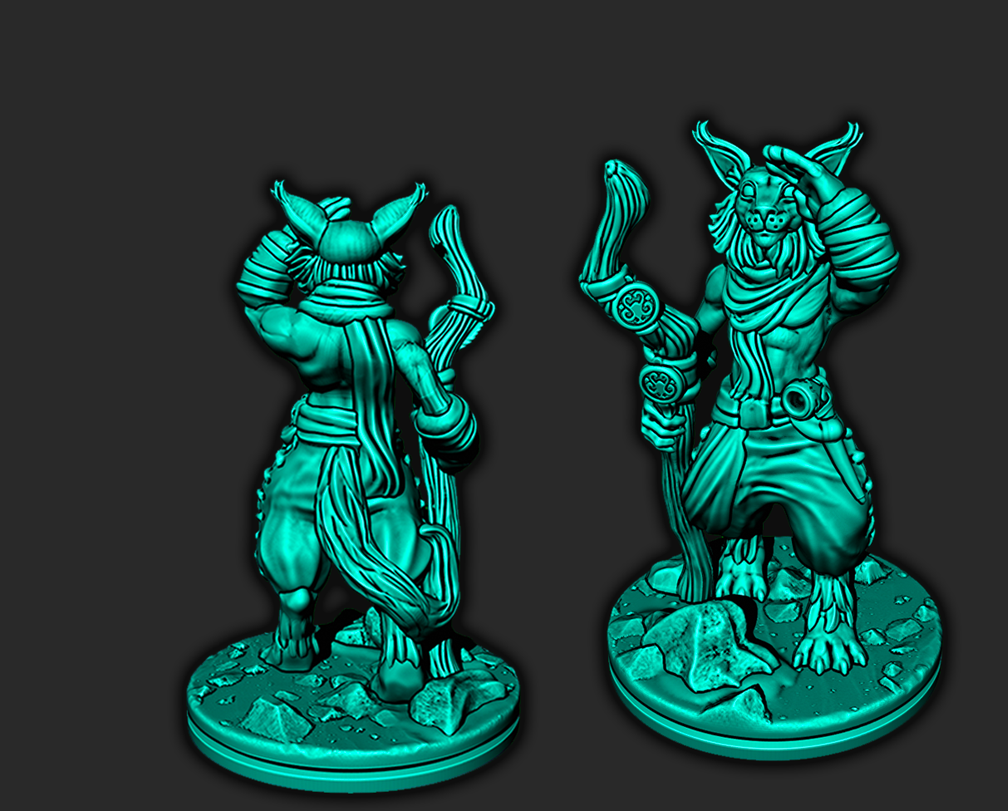 Catfolk Guide Mini 28mm Miniatures Figure Tabletop Gaming D&D 3D Printed Resin
