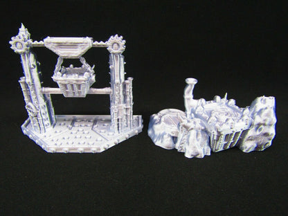 Smelting Iron Works Foundry and Furnace Scatter Terrain Scenery 3D Printed
