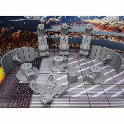 Com Tower & Satellite Dishes Scatter Terrain Scenery Miniature 3D Printed Model