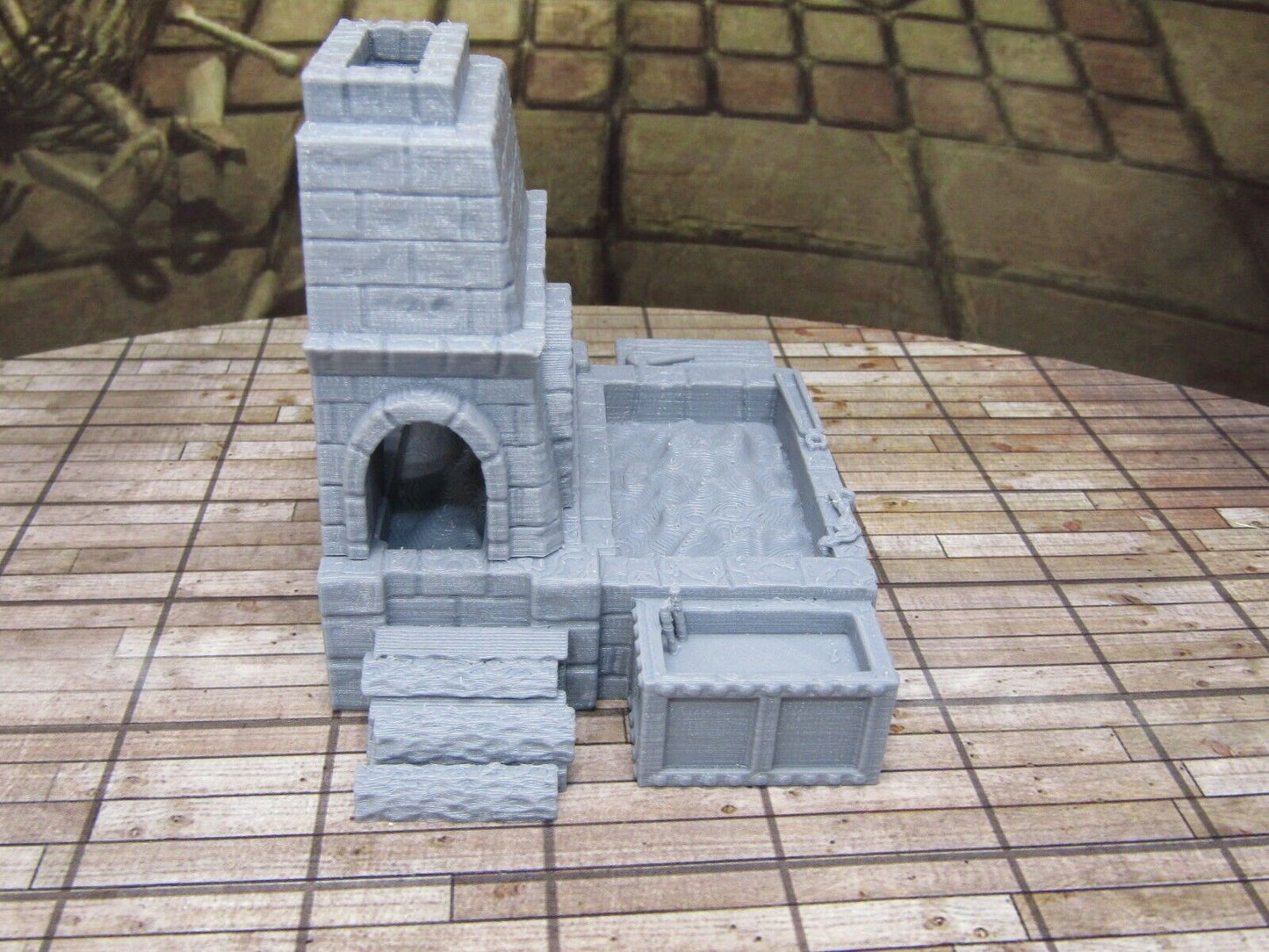 Large Blacksmith's Forge Furnace Set Miniature Scenery Terrain 3D Printed Model