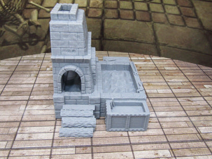 Large Blacksmith's Forge Furnace Set Miniature Scenery Terrain 3D Printed Model