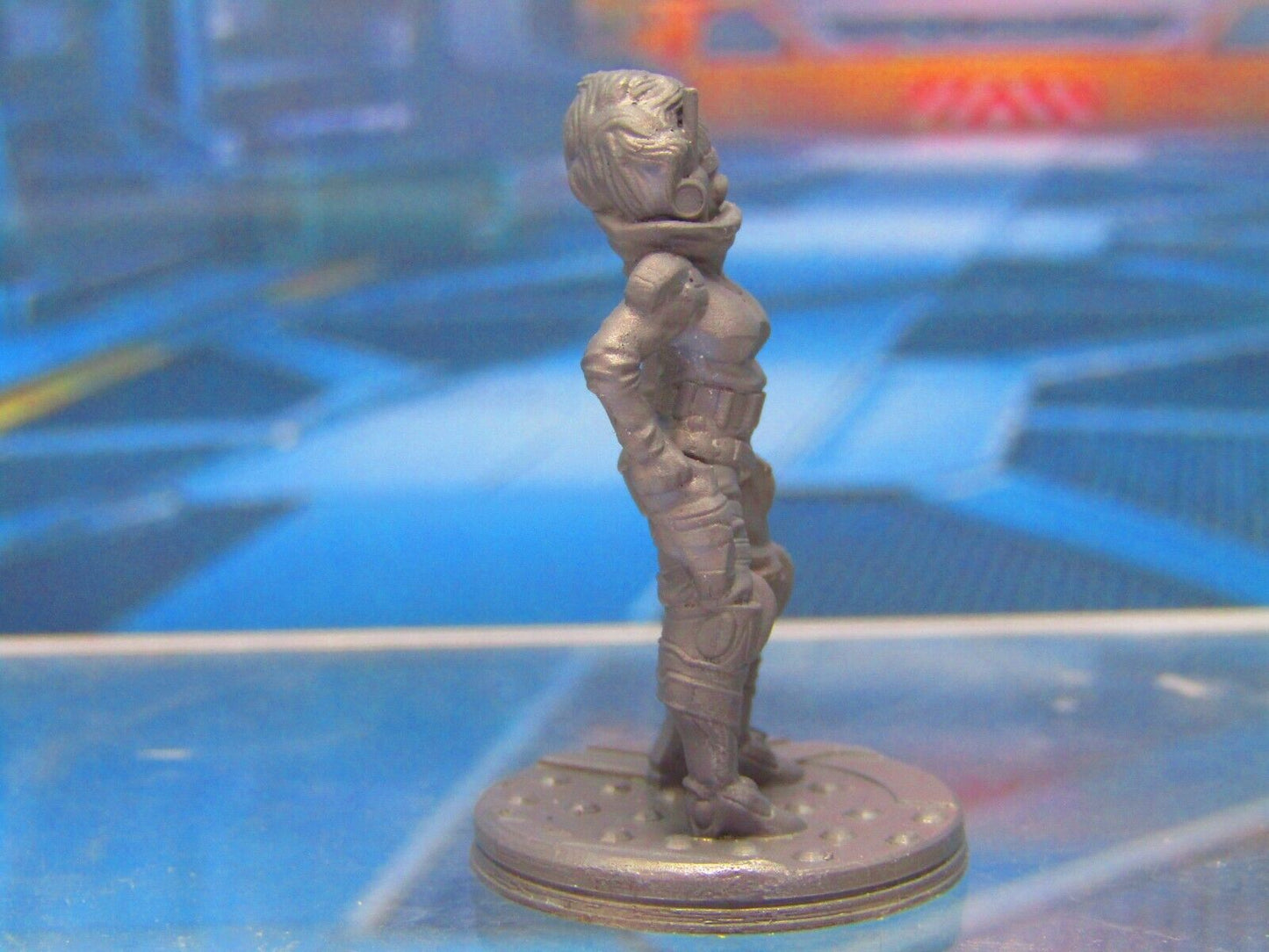 Female Human Cyberpunk Bounty Hunter Mercenary Mini Miniature 3D Printed Model