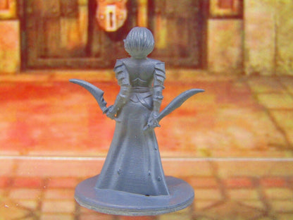 Dark Elf Female Warrior Dual Wielding Mini Miniature Figure 3D Printed Model