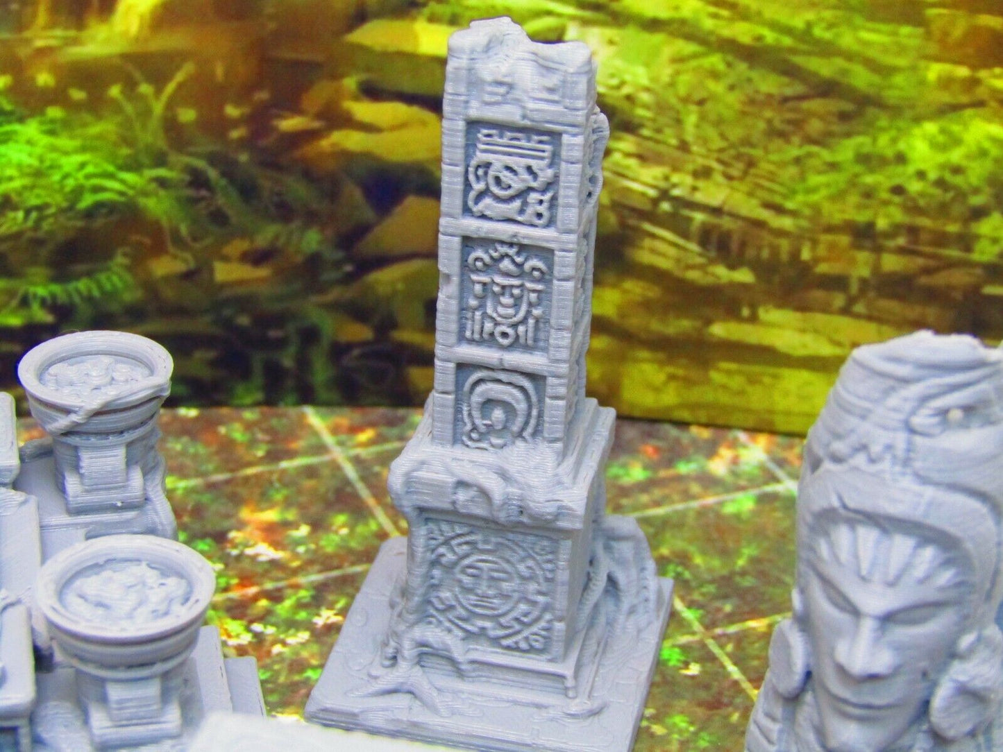 7pc Ancient Jungle Temple Ruins Scatter Terrain Scenery 3D Printed Model 28/32mm