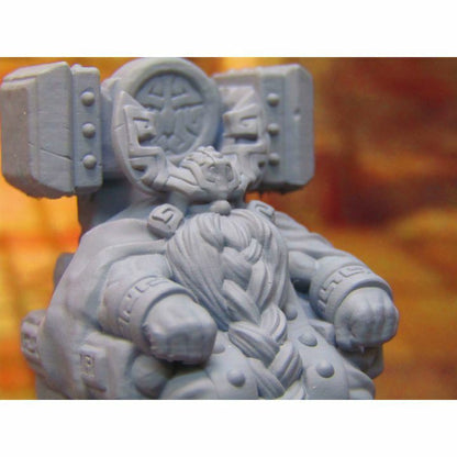 Dwarven King on Stone Dwarf Throne Mini Miniature Dwarf 3D Printed Model 28/32mm