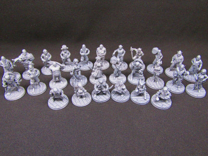 27pc Pirate Set Mini Miniature Figure 3D Printed Model 28/32mm Scale Fantasy RPG