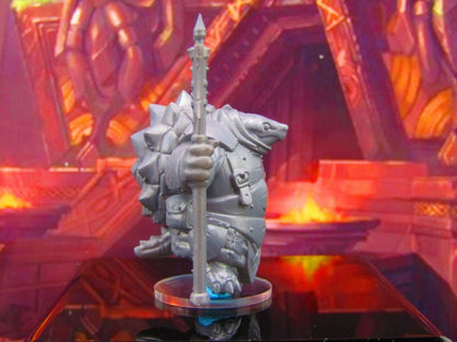 Armored War Tortle Knight Mini Miniature Model Character Figure 28mm/32mm Scale