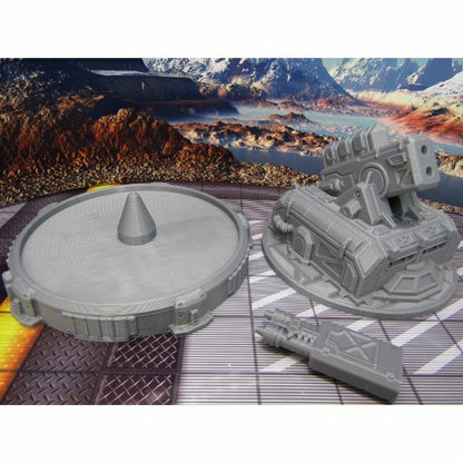 Large Anti Aircraft Gun Turret Scatter Terrain Scenery Miniature 3D Printed