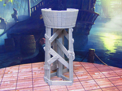 Crow's Nest Pirate Ship Watchtower Scatter Terrain Scenery 3D Printed Model