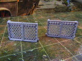 2pc Chainlink Fence Wall Barricade Sections Scatter Terrain Scenery Wasteland