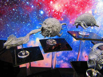 6pc Space Creatures Monsters Set Space War Gaming Set w/ Flight Stands & Rods