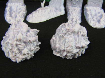 7pc Disturbed Graves and Bonepiles Graveyard Cemetery Scatter Terrain Scenery