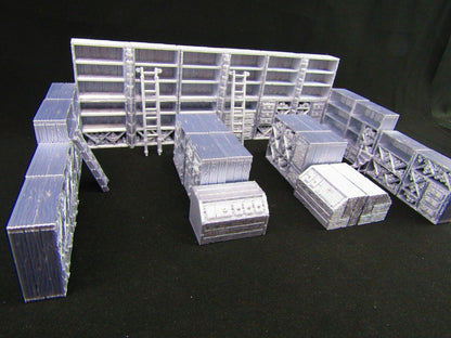 26pc Library Book Shelves, Cabinets, Counters & Ladders Scatter Terrain Scenery