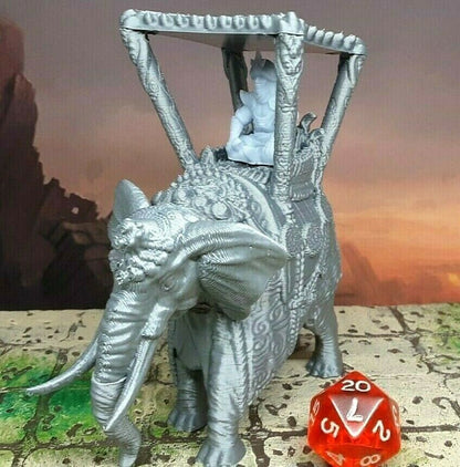 Howdah Saddled Riding Elephant w/ Arabian Prince Mini Miniature Figure 28-32mm