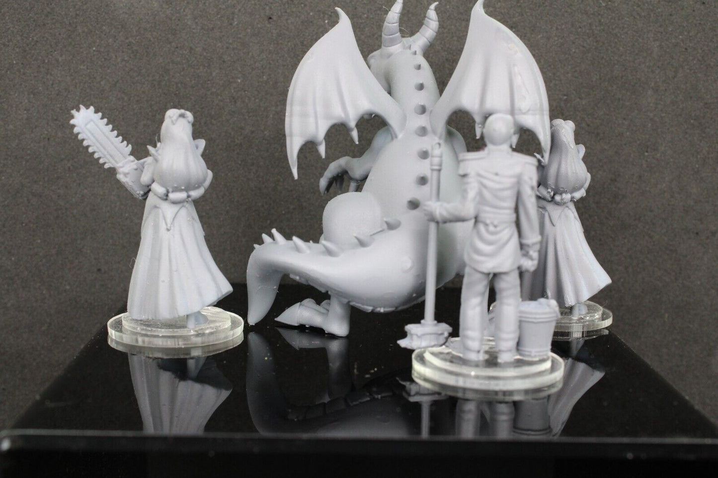 4pc Sleeping Beauty Prince Charming Dragon Mini Miniature Gaming Wargaming D&D