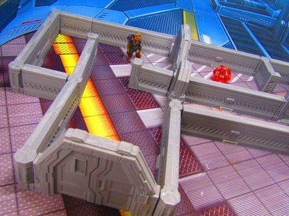 60pc DungeonSticks Sci Fi Map Building Wall Tile Set Scenery Terrain 3D Printed