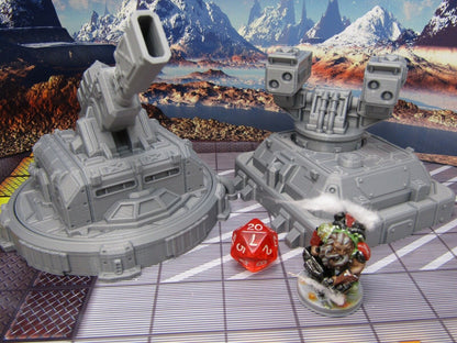 Large Gun & Missile Turrets Scatter Terrain Scenery Miniature 3D Printed Model