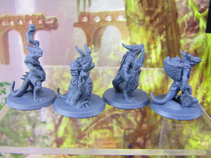 4pc Kobold Set Mini Miniatures 3D Printed Resin Model Figure 28/32mm Scale RPG