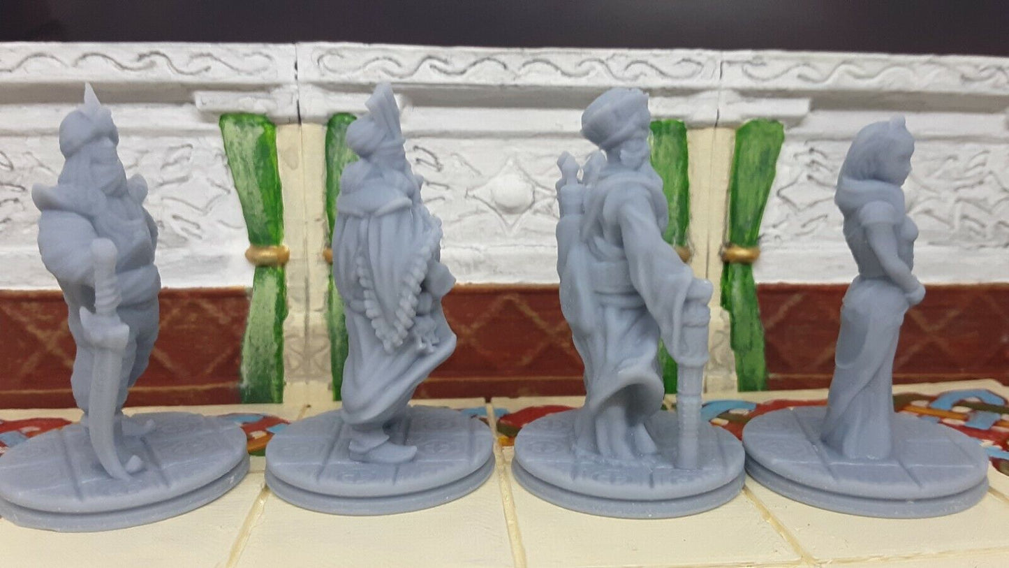 Arabian King, Chancellor, Prince & Princess Mini Figure 28-32MM Resin 3D Printed