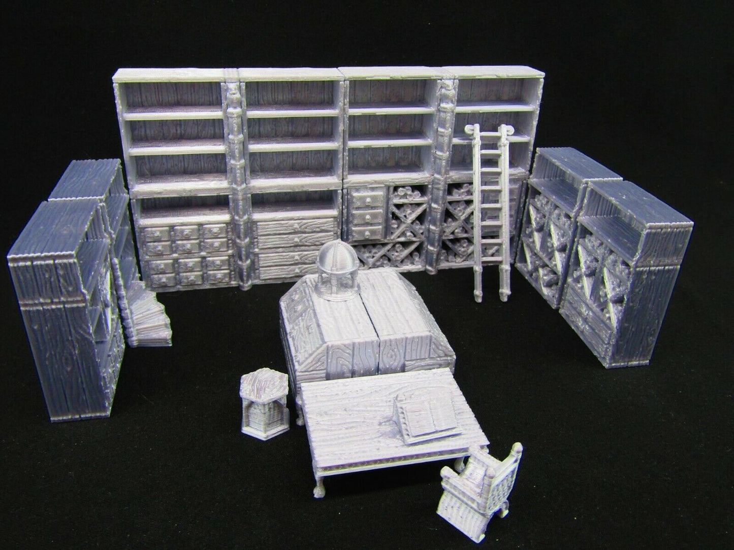 16pc Small Library Book Shelves Scatter Terrain Scenery 3D Printed Mini