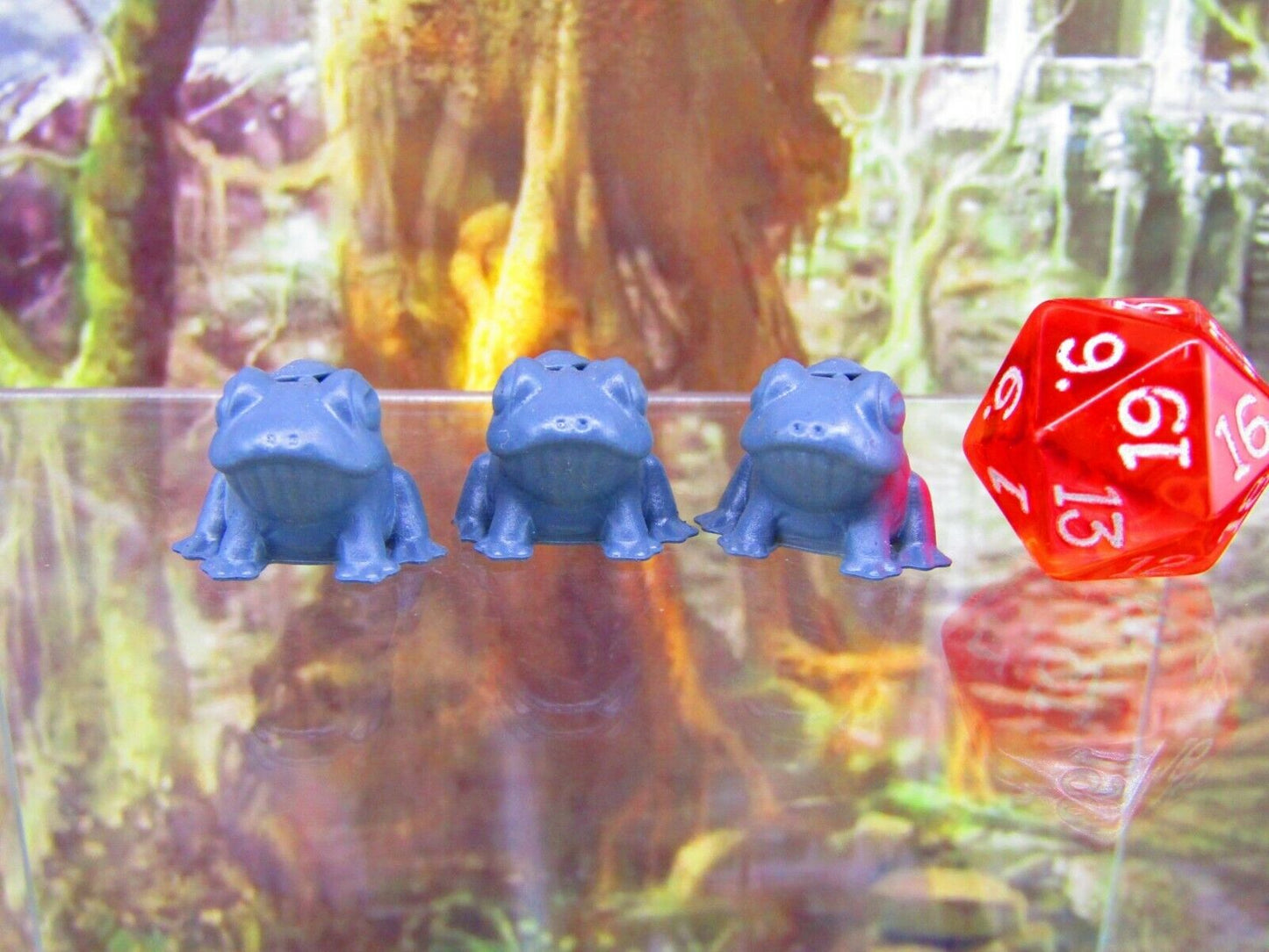 3pc Frogs Toads Pets Companions Familiars Mini Miniature Figure 3D Printed Model