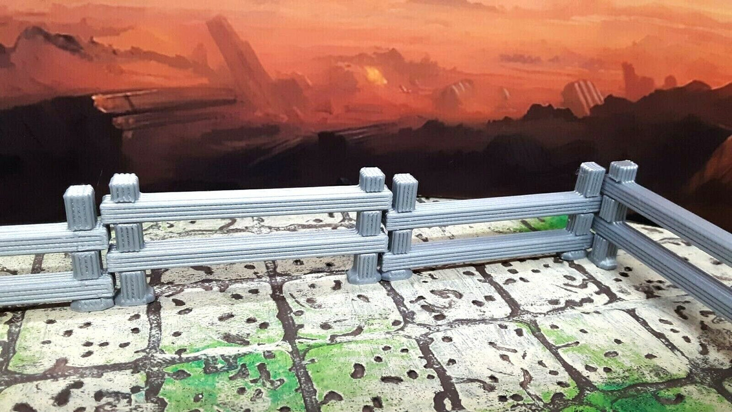 Lot of 10 Wooden Fence Sections Scatter Terrain Mini Dungeons & Dragons 28mm