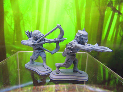 Pair of Goblin Archer Bowmen Monsters Mini Miniature 3D Printed Model 28/32mm