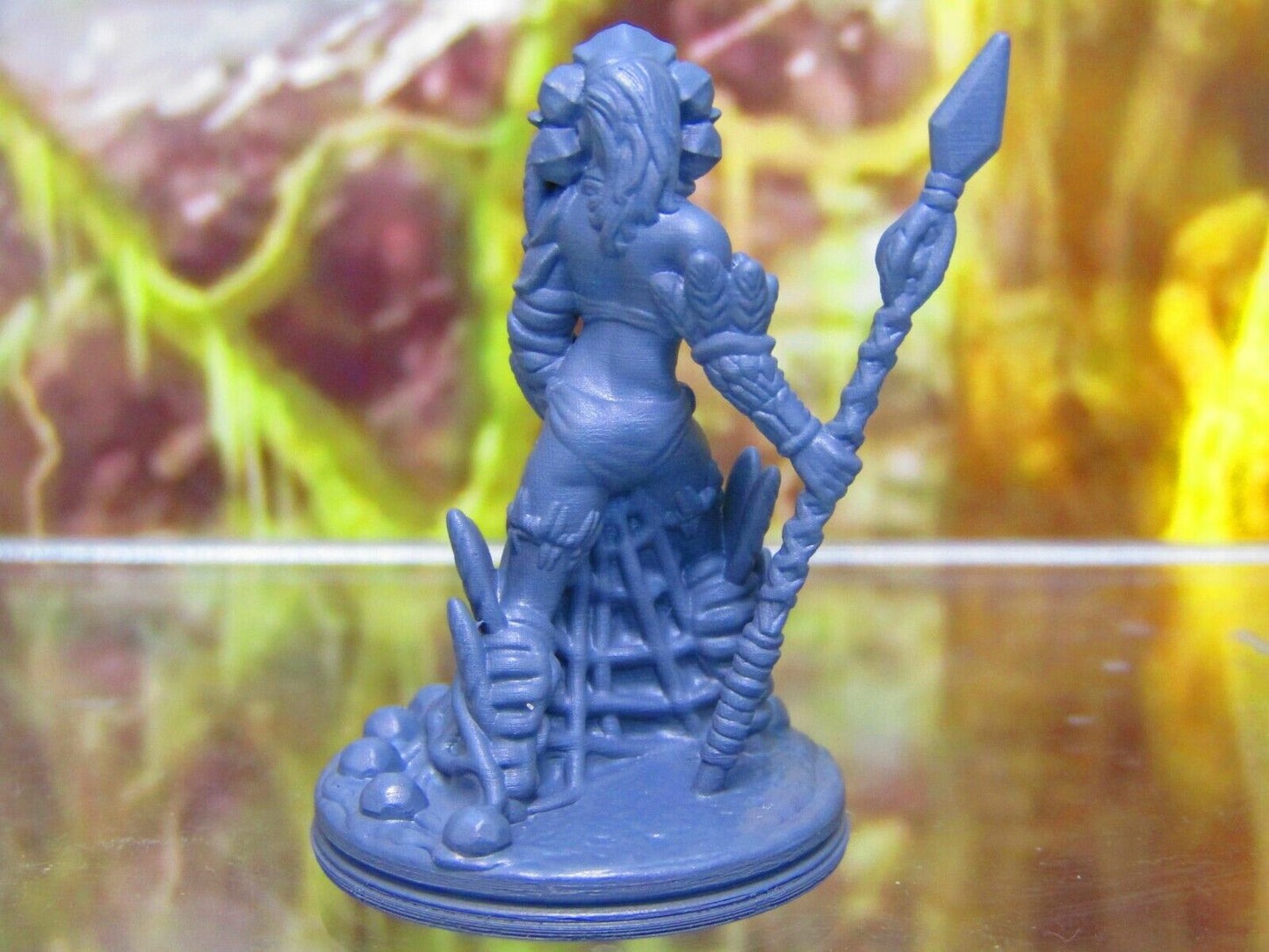 Masked Tribal Jungle Flower Warrioress Mini Miniature Figure 3D Printed Model