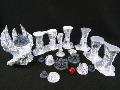 Spider Lair w/ Spiders & Spider Elf Hybrids Scatter Terrain Scenery 3D Print