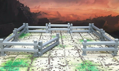 Lot of 10 Wooden Fence Sections Scatter Terrain Mini Dungeons & Dragons 28mm