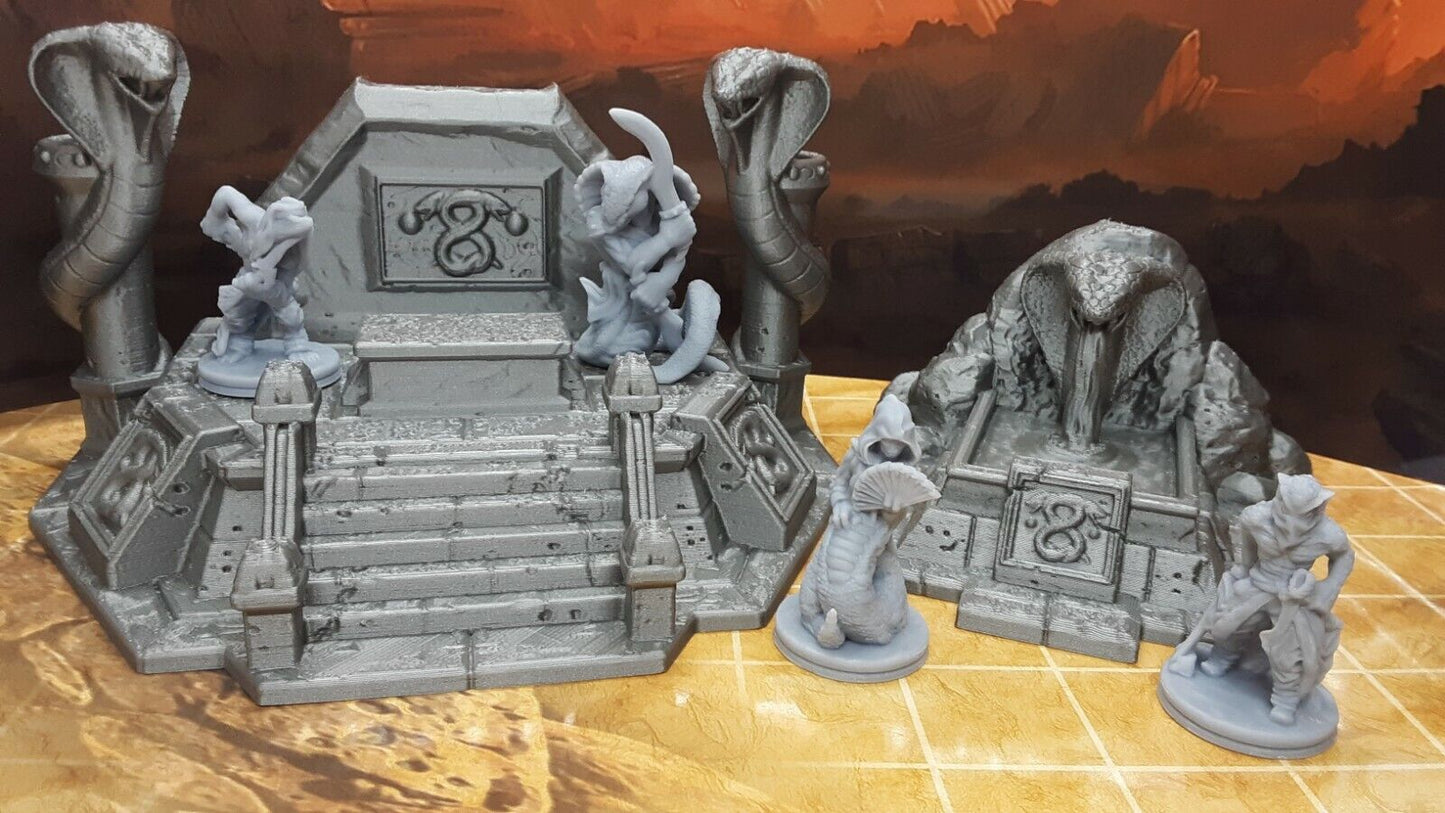 10 Piece Egyptian Serpent Snake Tomb Encounter Set Scatter Terrain Scenery