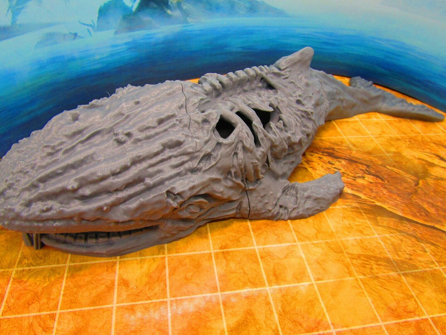 Large Beached Dead Whale Carcass Lair Hideout Terrain Scenery 3D Printed Model