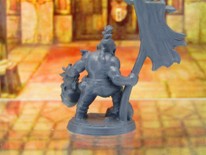 Tegnar the Bloodthirsty Berserker Barbarian Dwarf Mini Miniature 3D Print DnD