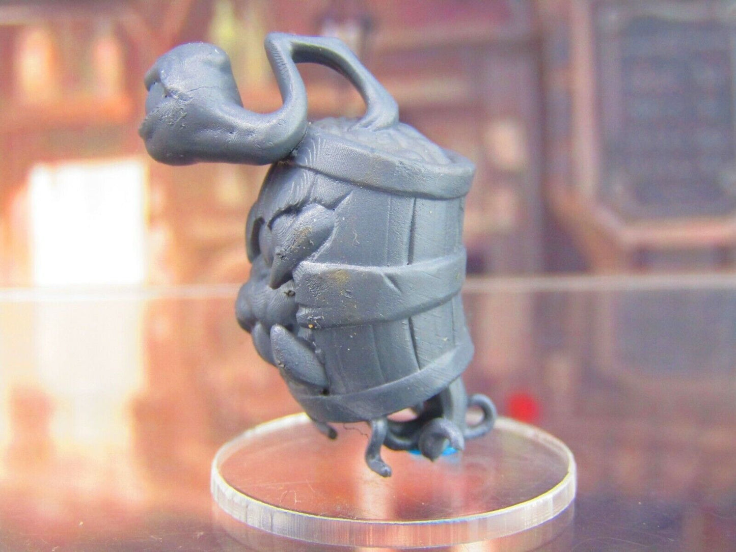 Mimic Barrel Loot Monster W/ Legs Mini Miniature Figure 3D Printed Model 28/32mm